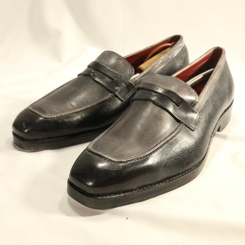 LETHATO Handcrafted Brushed Leather Mens Loafers Sz 11.5 US Men